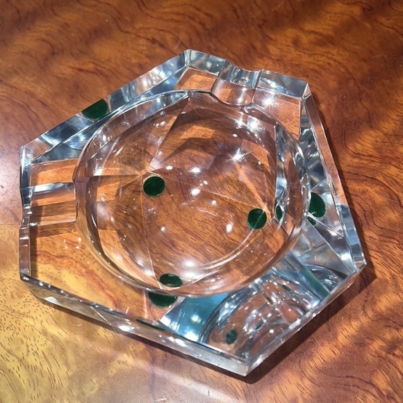 Val St Lambert Crystal Octagonal Vintage Ashtray - Picture 2 of 6